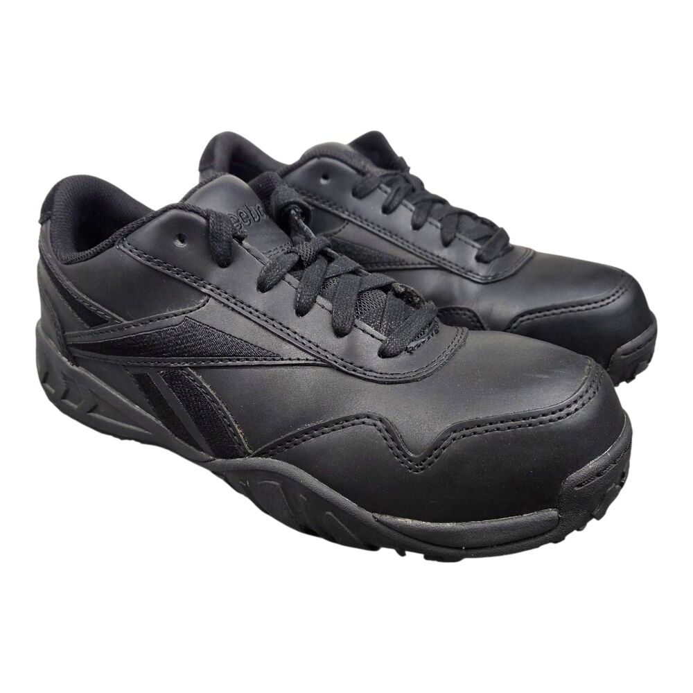 Reebok Bema Work Shoes Black Leather Composite Safety Toe Womens Size 8.5M NIB